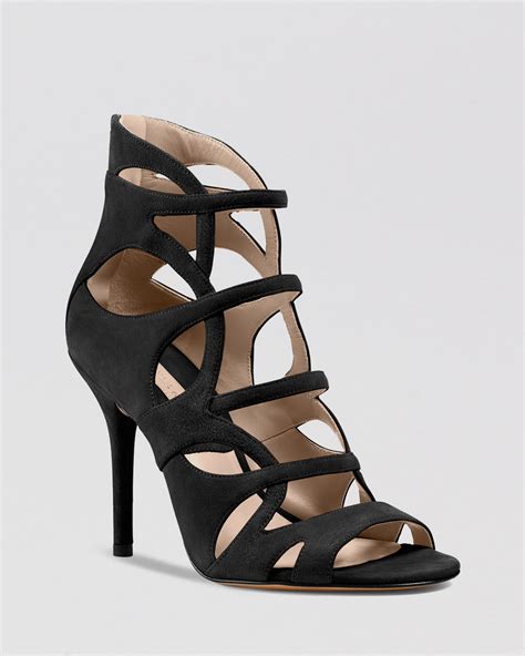 michael kors heels black sequin|Michael Kors high heel sandals.